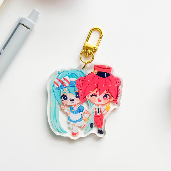 Mesmerizer Miku and Teto keychain