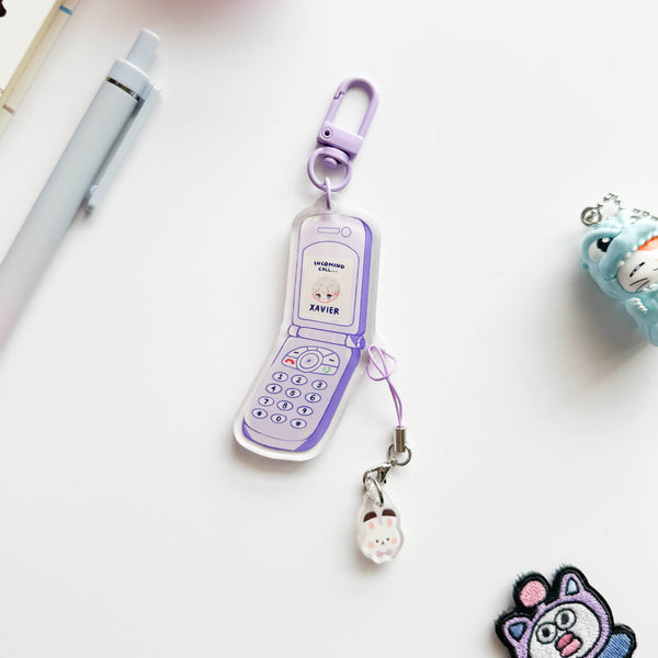 Xavier Flip Phone Keychain